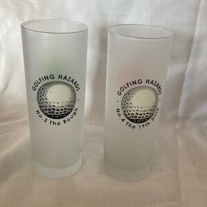 Set of Two Golfing Hazards High Ball Glasses